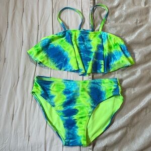 Tie dye two piece swim suit